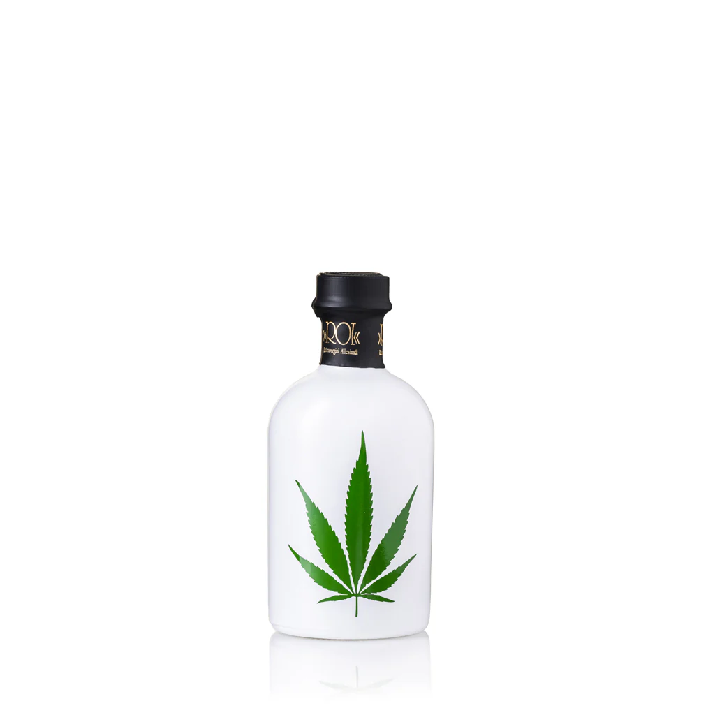 Huile d’olive extra vierge aromatisée au chanvre 0,25 L