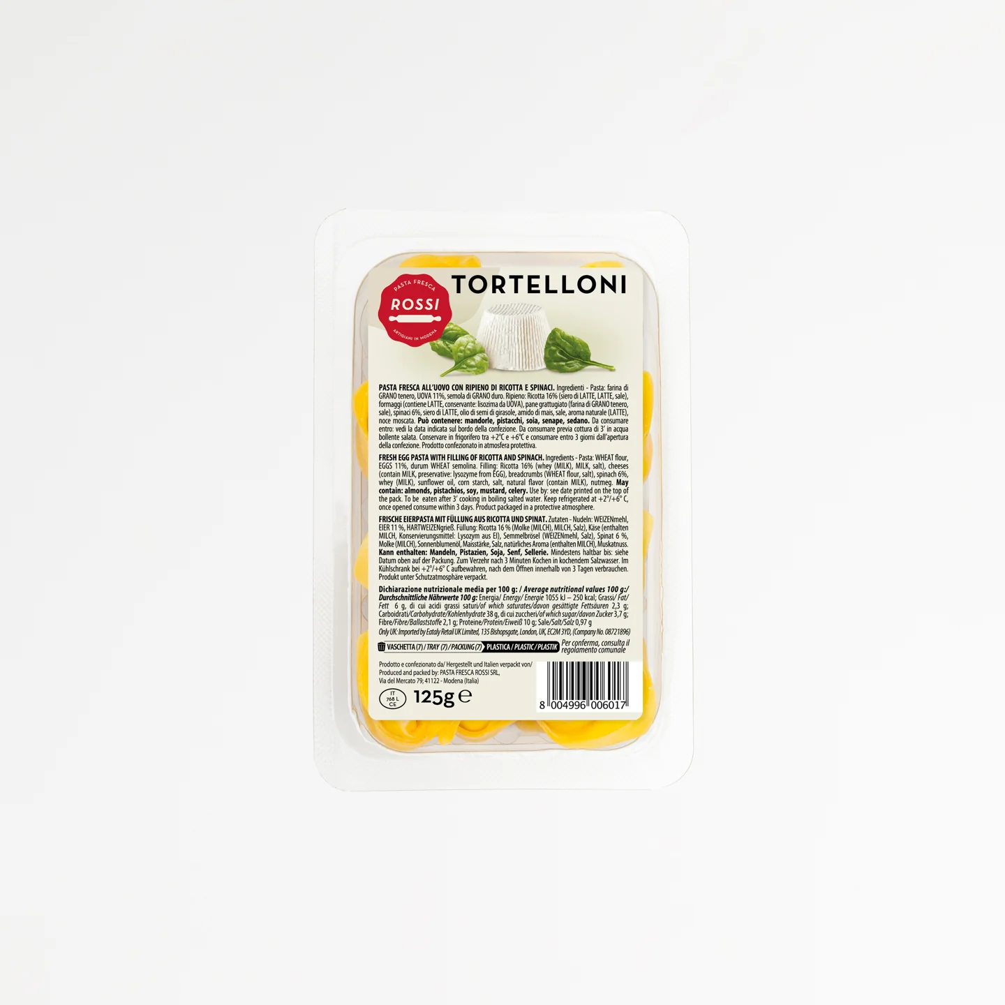 Tortelloni frais Ricotta & Épinards 125 g